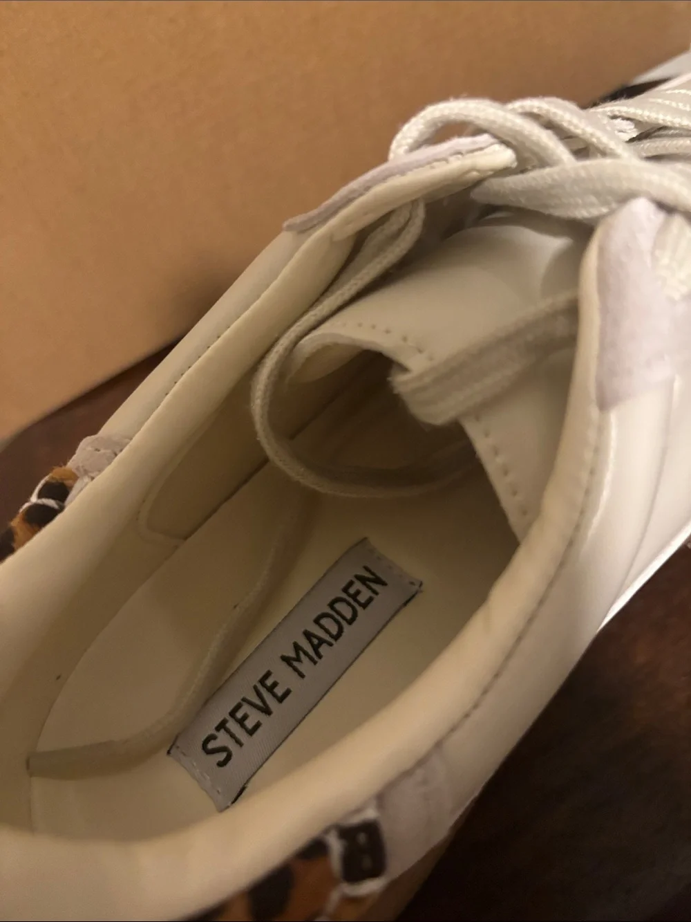 Steve Madden Cream, Tan & Leopard Platform Sneakers